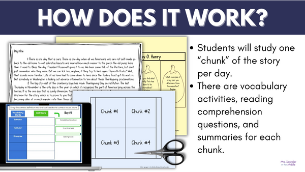 Thanksgiving Reading Activities Short Story By O. Henry  Printable and Digital