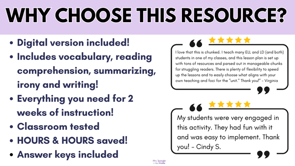 Thanksgiving Reading Activities Short Story By O. Henry  Printable and Digital