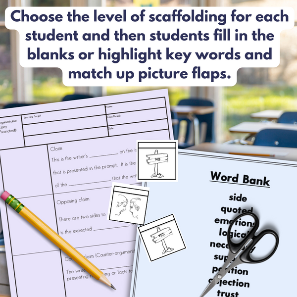Argumentative Writing Vocabulary Guided Notes