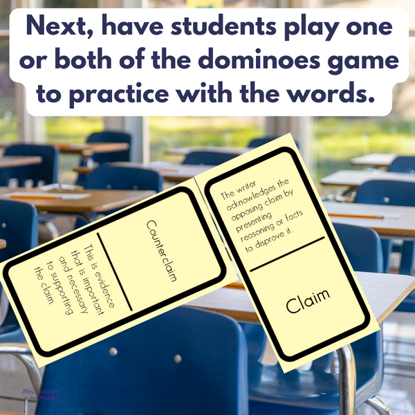 Argumentative Writing Vocabulary Guided Notes
