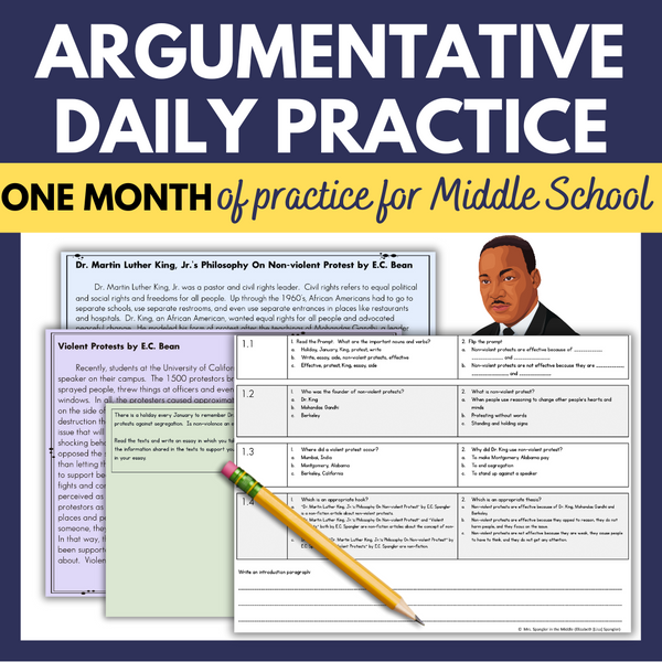 Argumentative Essay Writing Daily Review Bell Ringer - Dr. Martin Luther King Jr.