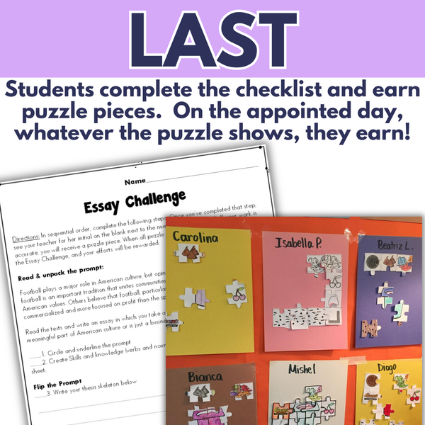 Argumentative Essay Writing Middle School Challenge Activity Printable