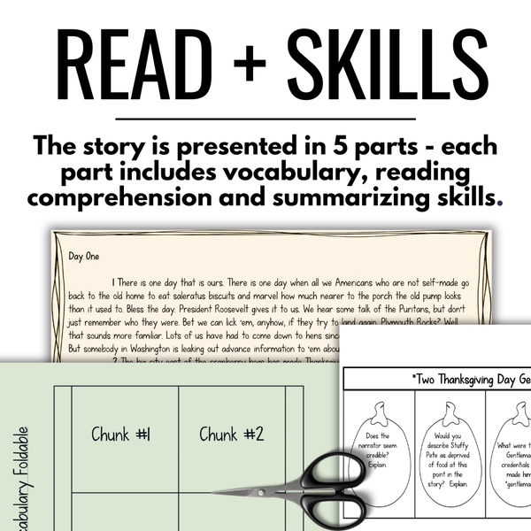 Thanksgiving Reading Activities Short Story By O. Henry  Printable and Digital