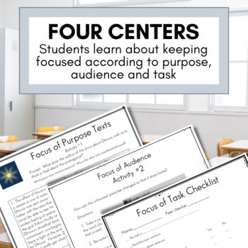 Essay Writing Focus Practice | Middle School Centers Stations