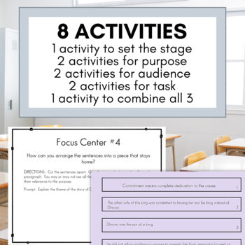 Essay Writing Focus Practice | Middle School Centers Stations