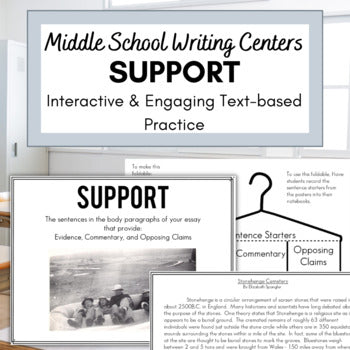 Essay Writing Support Practice | Middle School Centers Stations