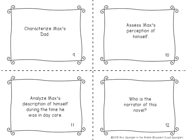 Freak the Mighty Reading Comprehension GAMES - 4 in all!