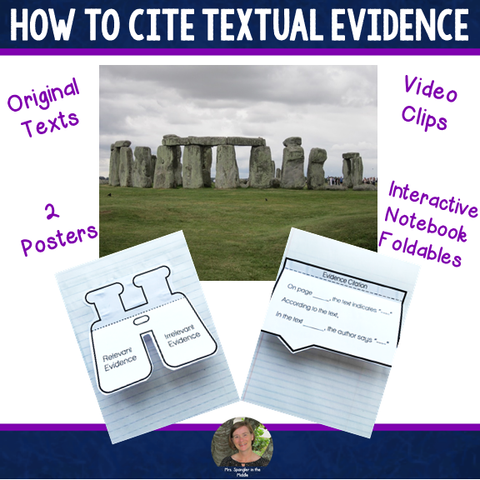 How to Cite Textual Evidence Printable Texts Interactive Notebook Video Clips