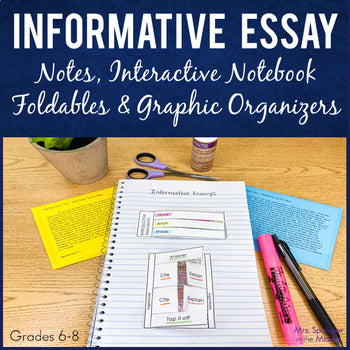 Informative Essay Writing with Texts Notes Interactive Notebook