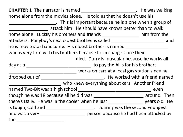 The Outsiders - Chapter Summaries