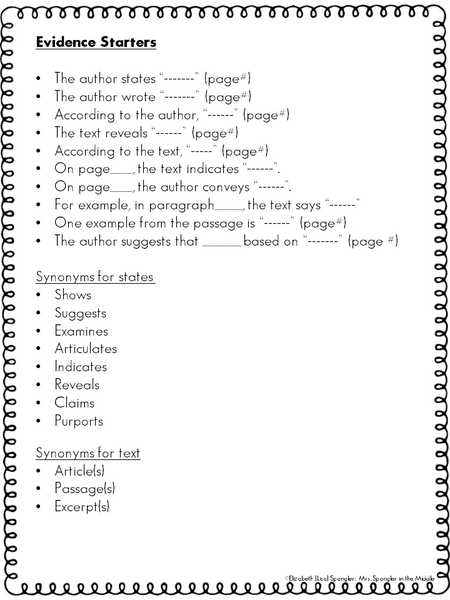 Writers' Toolkit: Text-Based Essay Outlines, Planning sheets, Sentence Starters