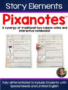Plot / Story Elements Pixanotes® + Dominoes Game!