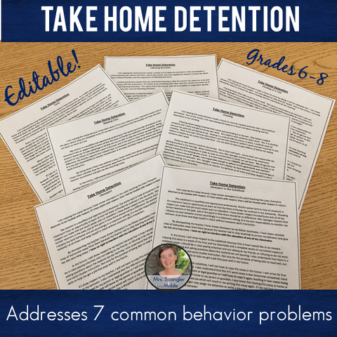 Take Home Detention Compositions - EDITABLE!