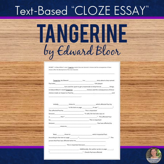 Tangerine Cloze Essay
