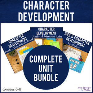Character Analysis Printable Unit | Vocabulary | Guided Notes | Practice | Quiz